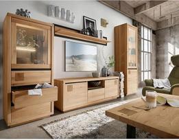 Svetainės komplektas 5 dalių Highboard Vitrina Lowboard Kavos staliukas Sieninė lentyna Šiuolaikinis ąžuolo masyvas