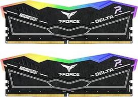 TEAMGROUP T-Force Delta RGB DDR5 Ram 64GB (2x32GB) 6000MHz PC5-48000 CL38 Intel XMP 3.0 ir AMD Expo suderinamas staliniams kompiuteriams skirtas atminties modulis RAM juodas FF3D564G6000HC38JDC01
