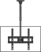 Televizoriaus lubų laikiklis, pasukamas, pakreipiamas TV laikiklis 26-55 colių plokščiam ir lenktam televizoriui ar monitoriui iki 45 kg, maks. VESA 400 x 400 mm, juoda