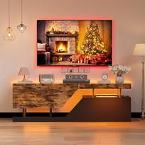 Televizoriaus spintelė Lowboard su LED 2 atvartais / durimis TV spintelė Šiuolaikinė be rankenų atvira TV lenta Sideboard TV staliukas Lowboard televizoriams iki 65 colių TV lentyna svetainei, pramogų kambariui