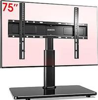 Televizoriaus stovas 900 mm aukščio, skirtas 32-55 65 75 colių televizoriams Pakreipiamas pasukamas reguliuojamo aukščio televizoriaus stovas Universalus televizoriaus stovas Max VESA 600 x 400 mm 45 kg (juodas)