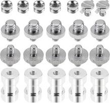 Trikojo sriegio adapterio varžtas nuo 1/4 colio iki 3/8 colio sriegio sraigtų Inch varžtai, skirti trikojo fotoaparato adapterio varžtui, skirtam trikojo "Monopad Ball Head" šviesos stovui, pakuotėje yra 22 vnt.
