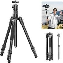 ULANZI TT53 Trikojis fotoaparatui iš aliuminio su 360° panoramine rutuline galvute ir Uka greitojo nuėmimo plokštele, 180 cm lengvas fotoaparato trikojis su nuimama centrine kolonėle, skirtas visiems DSLR fotoaparatams, sveria tik 1,2 kg