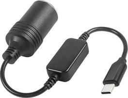 USB C 5V vyriškos lyties į 12V automobilio cigarečių žiebtuvėlio lizdo keitiklis 60 cm, USB C cigarečių žiebtuvėlio adapteris, skirtas automobilio cigarečių žiebtuvėliui Vairavimo registratorius DVR Dash Camera GPS