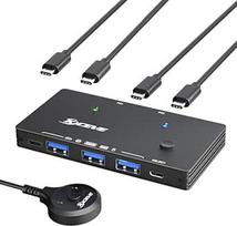 USB jungiklis 2 nešiojamiesiems kompiuteriams, KCEVE 10Gbps USB 3.2 jungiklis 2 kompiuteriams, 4 USB įrenginiams dalytis spausdintuvu, skaitytuvu, pele, klaviatūra