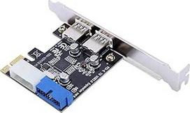 USB PCI-E kortelė 2 prievadų PCI E - USB 3.0 išplėtimo kortelė su 19 kontaktų jungtimi