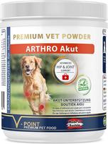 V-POINT Arthro Acute šunims nuo sąnarių skausmo ūminio skausmingumo Aukščiausios kokybės vaistažolių milteliai su velnio letena imbieru erškėtuogėmis gluosnių žievės sąnarių milteliais (250 g)