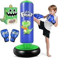 Vaikai Punch Bag 120cm Dinozauras Punch Bag su bokso pirštinės 3-8 metų vaikams bokso rinkinys su tvirta bazė praktika karatė Taekwondo - Dovanų idėja berniukams