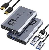 Vaizdo įrašymo kortelė, USB 3.0 įrašymo kortelė 4K HDMI Loop-Out, 4K 60FPS/1080P 240FPS vaizdo žaidimų įrašymas PS5/Kamera/PC/Streaming