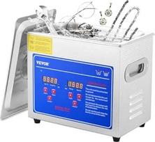 VEVOR profesionalus ultragarsinis valytuvas 2,85 l, ultragarsinis valymo įrenginys su skaitmeniniu laikmačiu ir šildytuvu, 40 kHz ultragarsinis valymo įrenginys akiniams, laikrodžiams, žiedams, smulkioms dalims