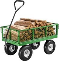 VEVOR rankinis vežimėlis 300 kg, transportavimo vežimėlis, sodo vežimėlis, įrankių vežimėlis, metalinis rankinis vežimėlis, skirtas naudoti lauke, su 10 colių padangomis, nuimamomis tinklinėmis šoninėmis plokštėmis ir 180° kampu pasukama rankena