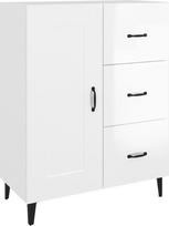 vidaXL šoninė spintelė Šoninė spintelė Šoninė spintelė Komoda Daugiafunkcinė spintelė Svetainės spinta Blizgi balta 69,5 x 34 x 90 cm Medienos medžiaga