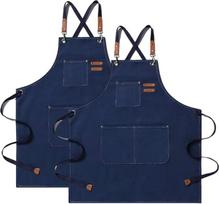 Virtuvės prijuostė drobė 2 Pack Darbo prijuostė su 3 kišenės Reguliuojamas dirželis BBQ prijuostė Vandeniui atsparus Profesionalus Vyrams Moterys Kirpykla Virtuvė Sodininkas