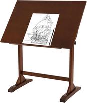 VISWIN 60 x 90 cm medinis piešimo stalas, reguliuojamas kampas, 86 cm aukštis, stalas dailininkui, pagamintas iš pušies masyvo, skirtas piešimui, plokščias pakreipimas, studijinis stalas tapybai, piešimui