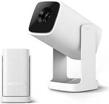 WANBO Cube 1 išmanusis mini projektorius "Android TV/Netflix", pasukamas 360° kampu, objektyvo apsauga, 200ISO, CEC, 2.4G+5G WiFi Bluetooth, 28 dB, nešiojamasis namų kino lauko projektorius, baltos spalvos