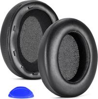 WH XB910N pakaitinės ausinių pagalvėlės "Sony" ausinėms WH-XB910 XB910N Extra Bass (NETinka WH-H910N), minkšta baltyminė oda (juoda)