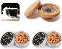 Whiskey Smoker Kit, Cocktail Smoker Kit mit 2 Dosen Geräuchertem, Whiskey Bourbon Old Fashioned Drink Smoker Kit für rauchige Cocktails, Bourbon, Wein, Whisky, Kaffee, Käse, Desserts, Fleisch