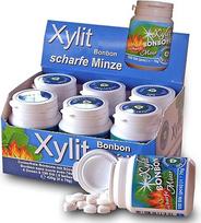 Xylitol Bonbon Sauberer Breath with Fresh Mint - 600 ksilitolio saldainių - nėra galimybės atsirasti ėduoniui: Be cukraus, malonus burnos kvapas - veganiškas ir be aspartamo - 6 skardinės