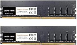 [DDR4 RAM] "Gigastone Desktop RAM" 32GB (2x16GB) DDR4 RAM 32GB DDR4-2666MHz PC4-21300 CL19 1.2V UDIMM 288 Pin/Pin Unbuffered Non-ECC Kompiuterių atmintis RAM (tik staliniams kompiuteriams)