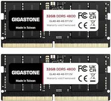 【DDR5 RAM tik nešiojamiesiems kompiuteriams】GIGASTONE 64GB rinkinys (2x32GB) DDR5 4800MHz PC5-38400 CL 40-40-40-77 1.1V SODIMM 262Pin Non-ECC Unbuffered Nešiojamųjų kompiuterių didelio našumo atminties atnaujinimas