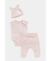 MOTHERCARE smėlinukas trumpomis rankovėmis, kelnės ir kepurė, EB413