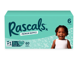 RASCAL sauskelnės, 6 dydis, 15-20 kg, 60 vnt., 93147