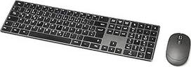 "Amazon Basics" belaidė įkraunama klaviatūra ir pelė "Ultra Thin Silent Keypad" su skaitmenine klaviatūra (juoda)