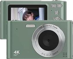 "Andoer" skaitmeninis fotoaparatas, 4K 48MP kompaktiškas fotoaparatas, 2,4 colių, vaizdo dienoraščio kamera su 16 kartų skaitmeniniu priartinimu, integruota blykste, baterija, nešiojamas skaitmeninis fotoaparatas vaikams, paaugliams, pradedantiesiems,