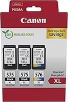 "Canon" PG-575XL x 2 / CL-576XL didelio našumo originalios rašalo kasetės, 3 vnt. (2 x juoda, 1 x spalvota) - kartoninė daugkartinė pakuotė