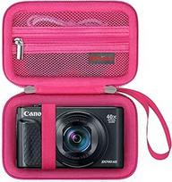"Elonbo" dėklas skaitmeniniam fotoaparatui "Canon PowerShot SX740/SX730/SX720/SX620", 4K vaizdo kameros kelioninio saugojimo dėklo dangtelis, kišeninis organizatoriaus dėklas, avietinis, kišeninis organizatoriaus dėklas
