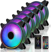 "EZDIY-FAB Moonlight RGB" 120 mm korpuso ventiliatorius su "Fan Hub X" ir nuotolinio valdymo pultu, "Aura Sync", greičio valdymas, ARGB kompiuterio ventiliatorius kompiuterio korpusui - 6 pakuotės