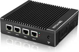 "Intel J3710" keturių branduolių mini kompiuteris be ventiliatoriaus, 4 prievadų "Intel 2.5GbE i226" gigabitinio tinklo kortelė AES-NI, USB 3.0/HDMI/VGA, 8GB DDR3, 128GB SSD