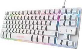 "Trust Gaming GXT 833W Thado TKL Tastatur Deutsches QWERTZ Layout, Kompakte 80% USB Gaming Tastatur aus Metall, Anti-Ghosting, LED-Beleuchtung, Recycelten Materialien, für PC, Laptop, Mac - Weiß
