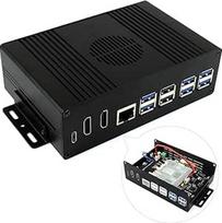 "Waveshare" daugiafunkcinis daugiafunkcinis mini kompiuterio rinkinys B, skirtas Raspberry Pi 5 Aliuminio lydinio korpusas su PCIe ir 4 kanalų USB 3.2 Gen1 adapterio plokšte Palaikomas PCIe išplėtimas iki 4 kanalų USB 3.2 Gen1 prievado