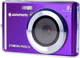 AGFA PHOTO Realishot DC5200 kompaktiškas skaitmeninis fotoaparatas, 21 MP, 2,4 colio LCD ekranas, 8x skaitmeninis priartinimas, HD 720p vaizdo įrašas, ličio baterija, SD kortelės, scenos režimai - violetinės spalvos
