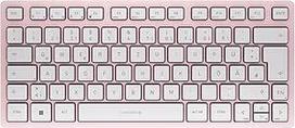CHERRY KW 7100 MINI BT Kompaktiška kelių įrenginių klaviatūra su 3 "Bluetooth" kanalais, vokišku išdėstymu (QWERTZ), plokščio dizaino, su dėklu "Cherry Blossom