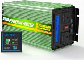 EDECOA 1500 W Pure Sine Wave Power Inverter (12 V DC → 230/240 V AC) with Remote Controller