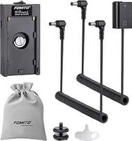 Fomito NP-F970 F960 F750 F770 F550 akumuliatoriaus adapteris ACPW20 maitinimo šaltinio keitiklis į FW50 aklą bateriją, skirtą "Sony A7 A7II A7R A7R A7RII A7S A7S A7S2 A7M A7M2 A6500 A6000 A5100 00 A30 00 NEX5 DSC-RX10