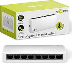 goobay 64564 Gigabit Ethernet tinklo komutatorius 8 prievadai / LAN komutatorius su maks. 1000Mbps / dizainas be ventiliatoriaus / Ethernet komutatorius su "Plug & Play" programa / optimizuotas duomenų paskirstymas / balta