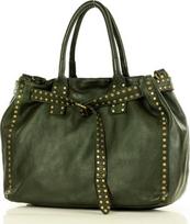 Marco Mazzini Handmade Marco Mazzini Leather Business Trunk Bag Handmade Italian Style Green Rhinestones (3197-uniw)