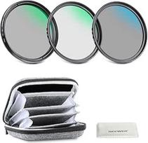 NEEWER 37 mm UV/CPL/ND objektyvo filtrų rinkinys su kietu dėklu, grūdinto optinio stiklo priedais ir aliuminio rėmeliu Ultravioletinis filtras + žiedinis poliarizacinis filtras (CPL) + neutralaus tankio (ND4) filtras