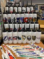 Official NHL drinking water bottle with NHL team logo