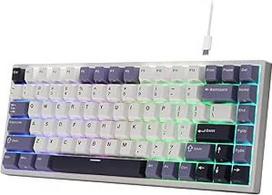 RK ROYAL KLUDGE C84 HE Rapid Trigger žaidimų klaviatūra, 75% TKL laidinė RGB mechaninė klaviatūra, Hall efekto magnetinis jungiklis su reguliuojamu paleidimo tašku, 8 kHz diskretizavimo dažnis FPS žaidėjams, QWERTY