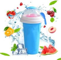 RPEIXYA Slush Cup Silicone Squeeze Cup, Slush Ice Cream Cup, Frozen Smoothie Cup, Summer Kneading with Straw Spoon for Delicious Ice Cream Ice (Yellow)