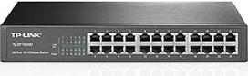 TP-Link TL-SF1024D 24 prievadų 10/100Mbps interneto komutatorius, 13 colių stovo / stalinio kompiuterio, plieninis korpusas, garantija visam gyvenimui