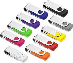 USB atmintinės 16GB, 10 vnt., AreTop USB 2.0 atmintinė 16GB USB atmintinė 10 vnt., didelės spartos duomenų saugojimo atmintinės (įvairiaspalvė)