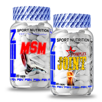 FEN Joint Complex + FEN MSM, 2 vnt po 120 kaps. (Rinkinys sausgyslėms, raiščiams, sąnariams)