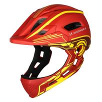Wozinsky Vaikiškas dviratininko šalmas with USB Rear Light S – raudonos spalvos ir geltonos spalvos