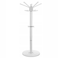 Pastatoma rūbų kabykla baltos spalvos, metalas, 13 kabliukų