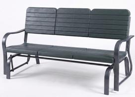 Trivietis sodo supamas suoliukas 170 cm, tamsiai žalias